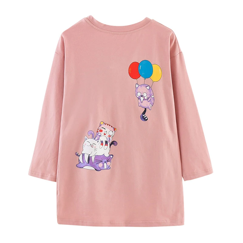 

Платье-футболка с длинным рукавом для девочек, новинка 2020, хлопковые Повседневные детские платья для девочек, милая весенне-Осенняя детская...