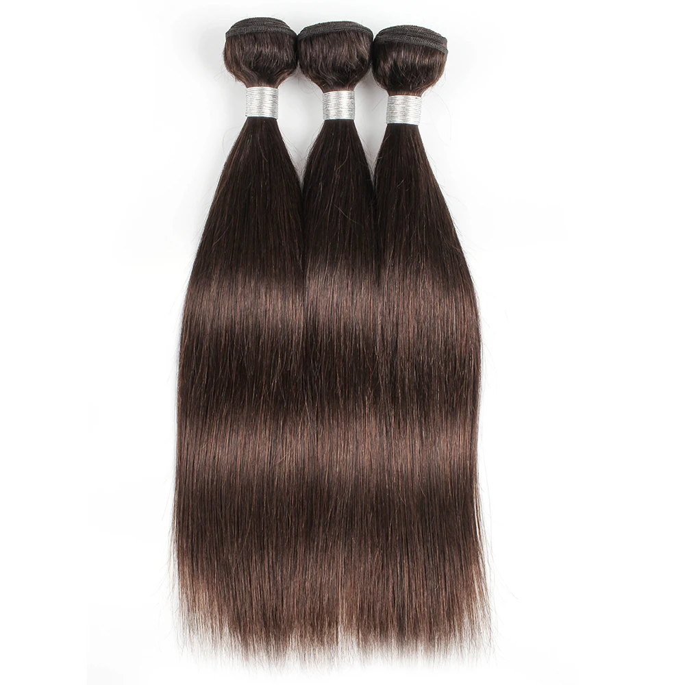 Kisshair color #2 hair bundles 3/4 pcs darkest brown Peruvian  human hair tangle free 10 to 24 inch remy weft hair