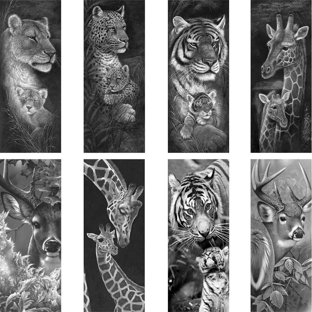 

Diamond Embroidery Wild Animals 5D DIY Diamond Painting Black White Tigers And Giraffes Cross Stitch Full Rhinestone Mosaic