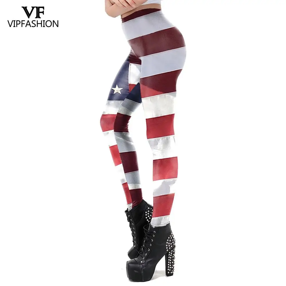 VIP модная летняя Стиль женские леггинсы для фитнеса с принтом американского