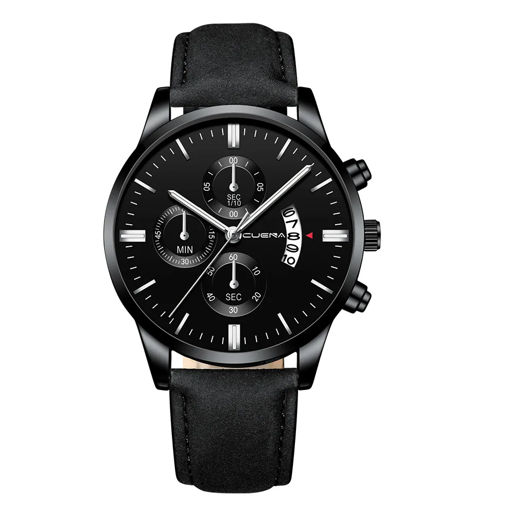 

Men's Watch Fashion Sport Stainless Steel Case Leather Band Quartz Analog Wrist Watch Automatic Mechanical Relogio Masculino