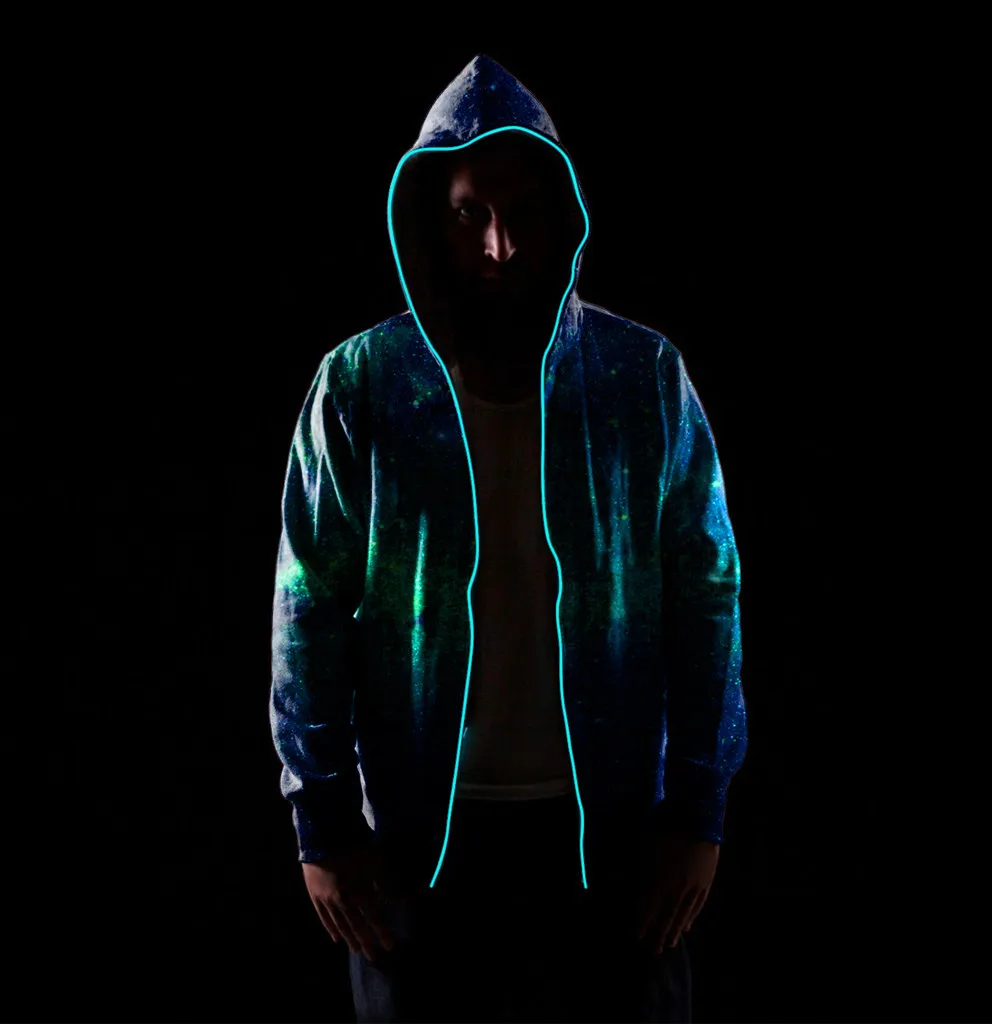 Рождественское пальто на молнии со светодиодной подсветкой мужское и женское