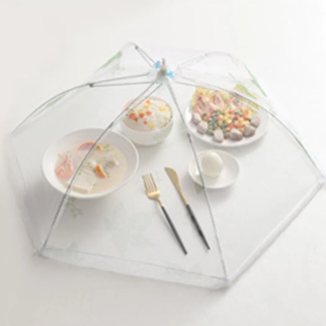 

2x Collapsible Mesh Food Cover Mesh + Cloth Suitable For Picnic, Camping, Family Reunion Dome Plate Umbrella Fly Net Party BBQ