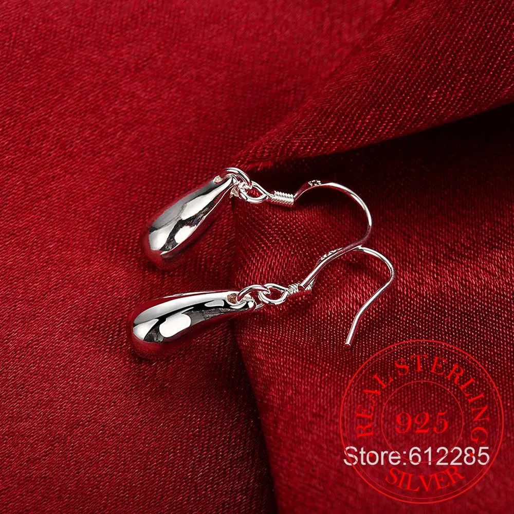Женские серьги капельки из серебра 925 пробы модные гладкие 2020 пробы|earrings pics|earring