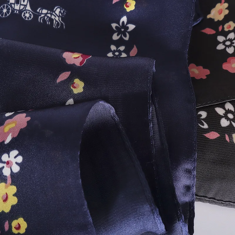 

Fashion Luxury Silk Satin Head Scarf For Women Kerchief Print Hair Scarfs 60cm Square Headband Neck Scarves For Ladies Dropship