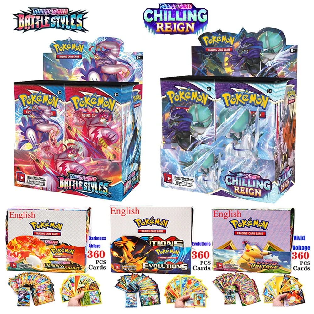360 шт. карты покемона меч и щит боевые стили охлаждение правления Покемон бустер