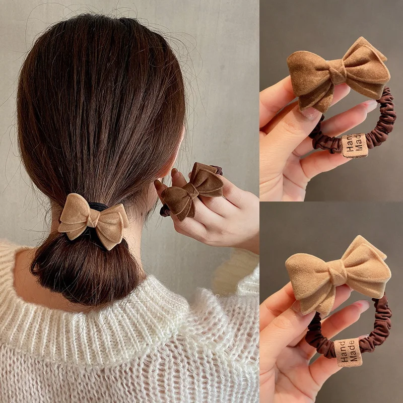 

2022 New Women Elegant Bow Rubber Band Elastic Hair Band Girls Ponytail Holder Scrunchie Fashion Hair Accessories Ornaments