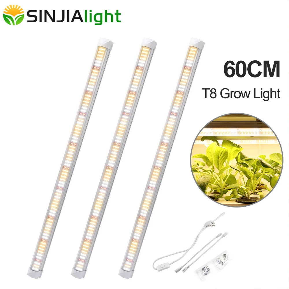 3 adet/grup 60cm T8 tüp LED büyümek ışık çubuğu sıcak tam spektrum hidroponik için bitki lamba fide sebze sera çadır büyümek