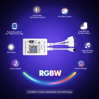 smart wifi rgbw strip lights kit magic work with echo alexa plus google home voice control waterproof 5m 300leds rgb strip