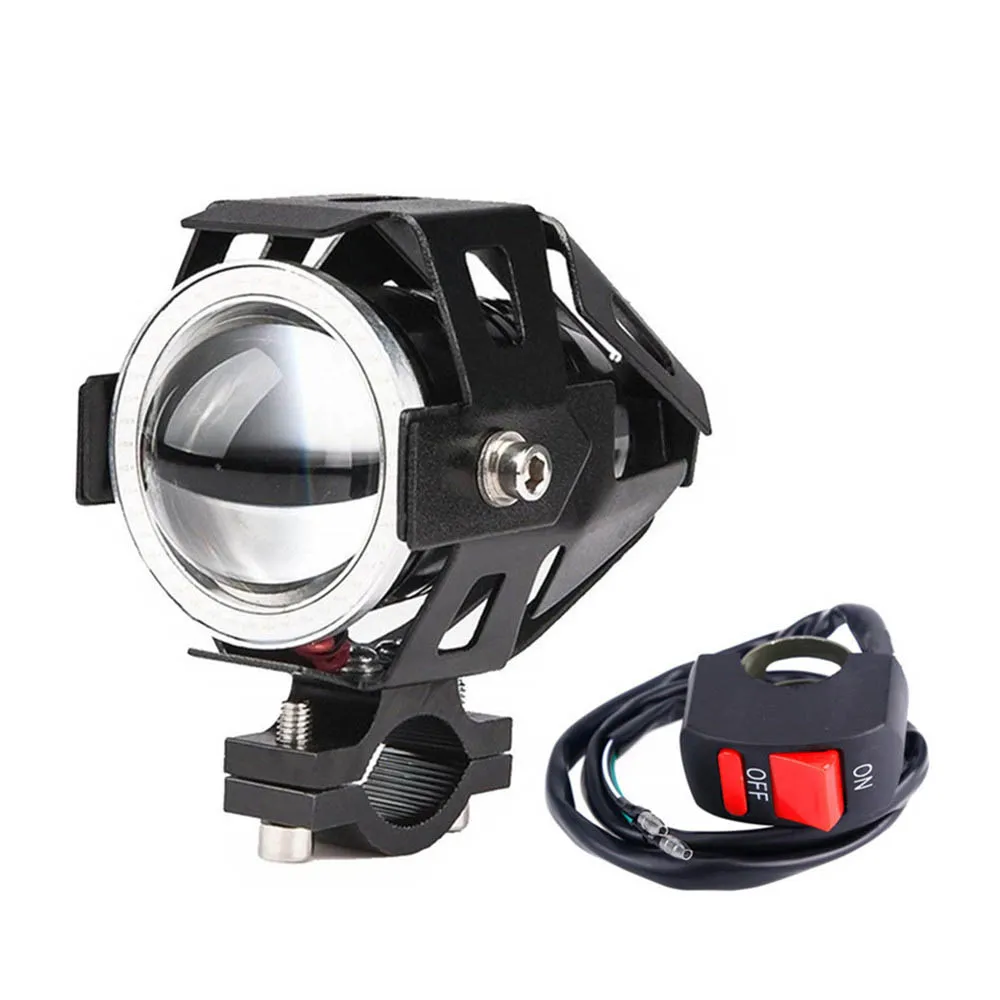 2Pcs 125W U7 Store Motorcycle Angel Eyes Headlight DRL Spotlights Auxiliary Bright LED Bicycle Lamp Accessories Work Fog Light |