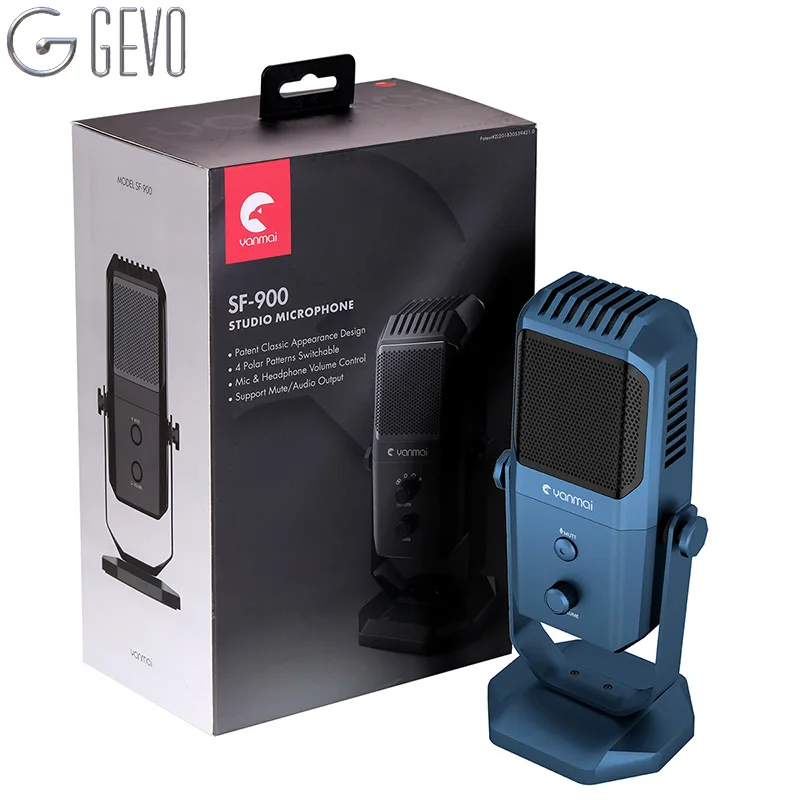 GEVO металлический USB Конденсатор Запись микрофон для ноутбука MAC или Windows
