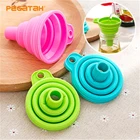 Силиконовая Складная воронка, кухонные инструменты из пищевого силикона, складная телескопическая воронка, портативная небольшая Воронка для розлива жидкости