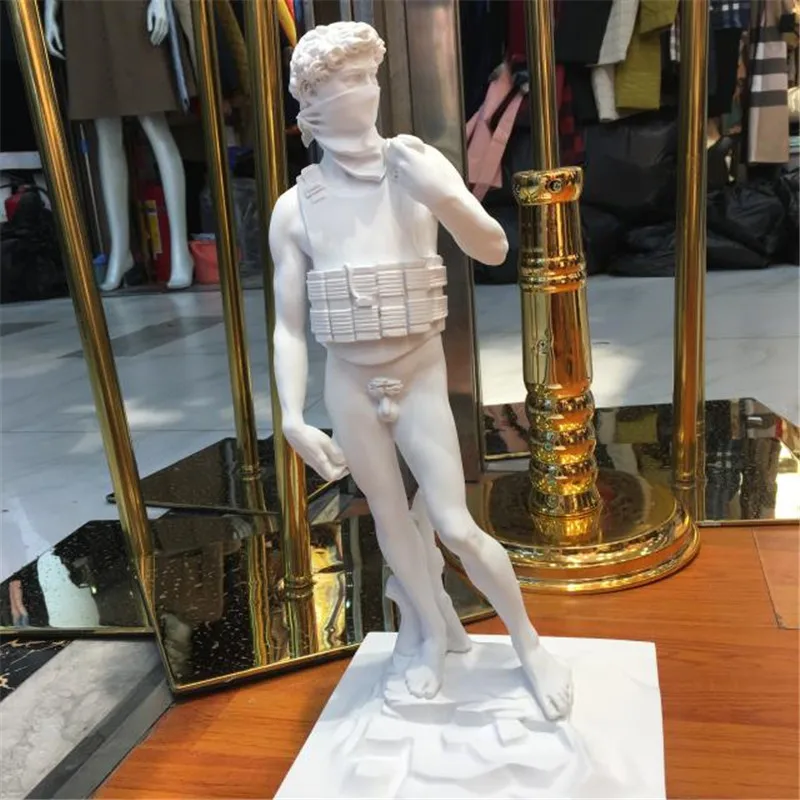 

36.5cm Abstract Bomb David Statues Michelangelo Buonarroti Art Sculpture Resin Art&Craft Home Decoration Accessories