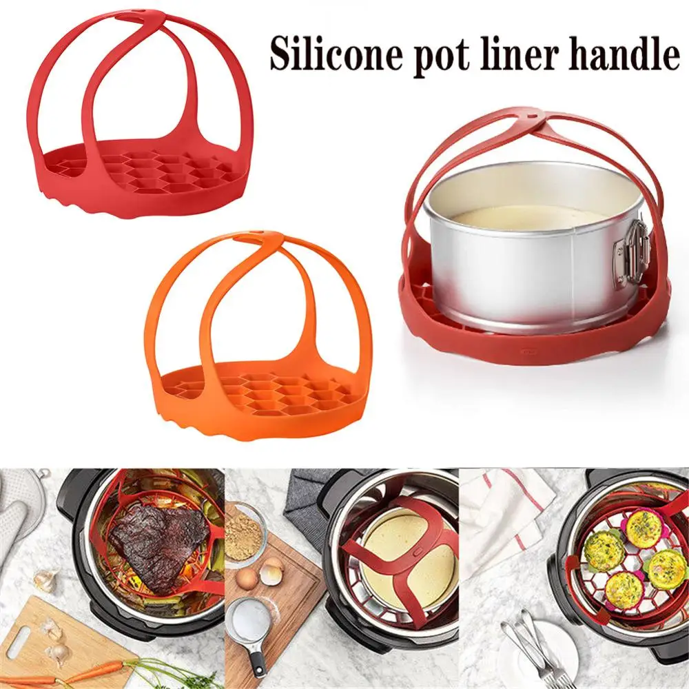 

Pressure Cooker Sling Silicone Bakeware Lifter Accessories Cookers Kitchen Anti-slip Drain Pad Heat Insulated Mat Egg Rack