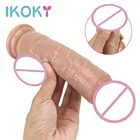 IKOKY двухслойный мягкий большой пенис кожа чувство реалистичный дилдо для секса игрушки для женщин страпон женская мастурбация с присоской