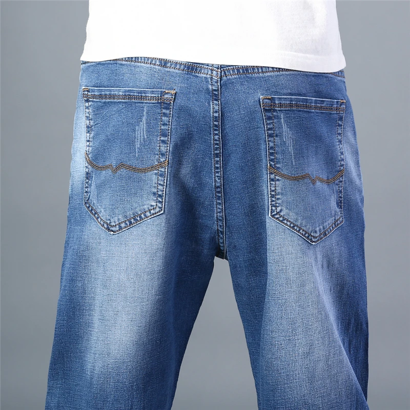 

Luren 2021 7 Men's Colors Available Thin Straight-leg Loose Jeans Summer Classic Style Advanced Stretch Pants Male Brand