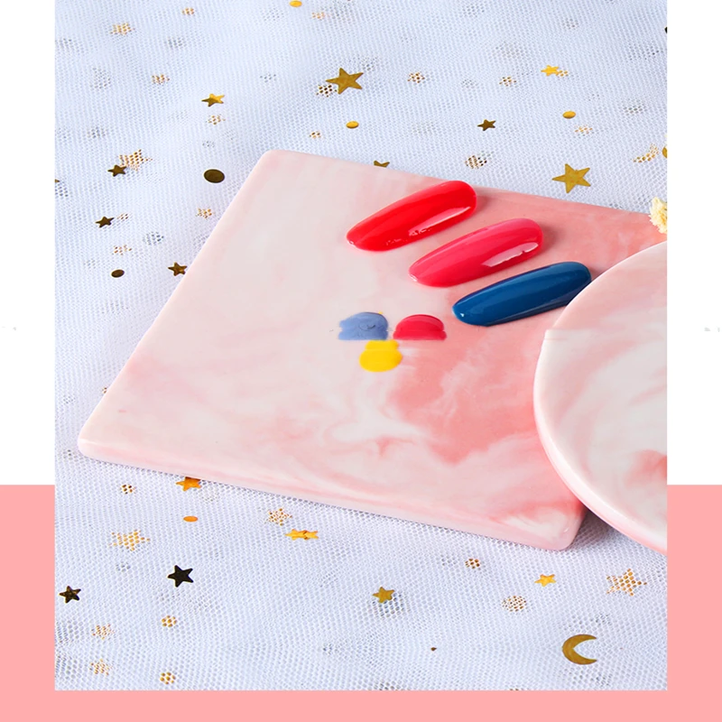 Lidan розовый цвет натуральная смола для дизайна ногтей Палитра полировки пластина