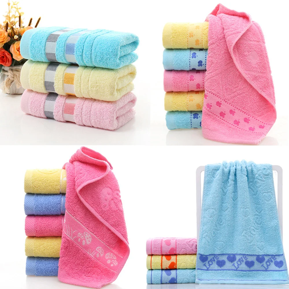 Быстрое высыхание хлопчатобумажные Полотенца полоса после ванны для лица и рук