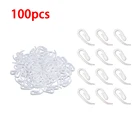 100 шт.упак. 6-образный Пластик впрыска Шторы Крюк Белый Шторы зажимы душ Шторы стержень кольцевой крючки для драпировки аксессуары