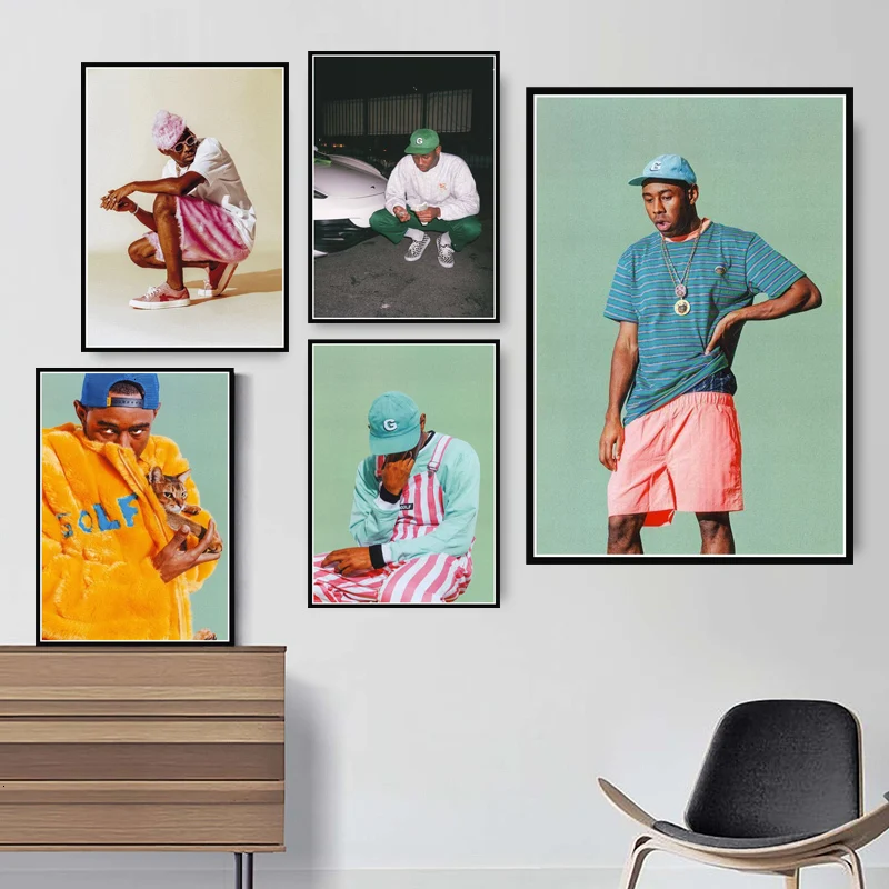

Poster And Prints Tyler The Creator Hip Hop Rapper Singer Star A$AP Rocky Canvas Wall Art Painting Wall Pictures Room Home Decor