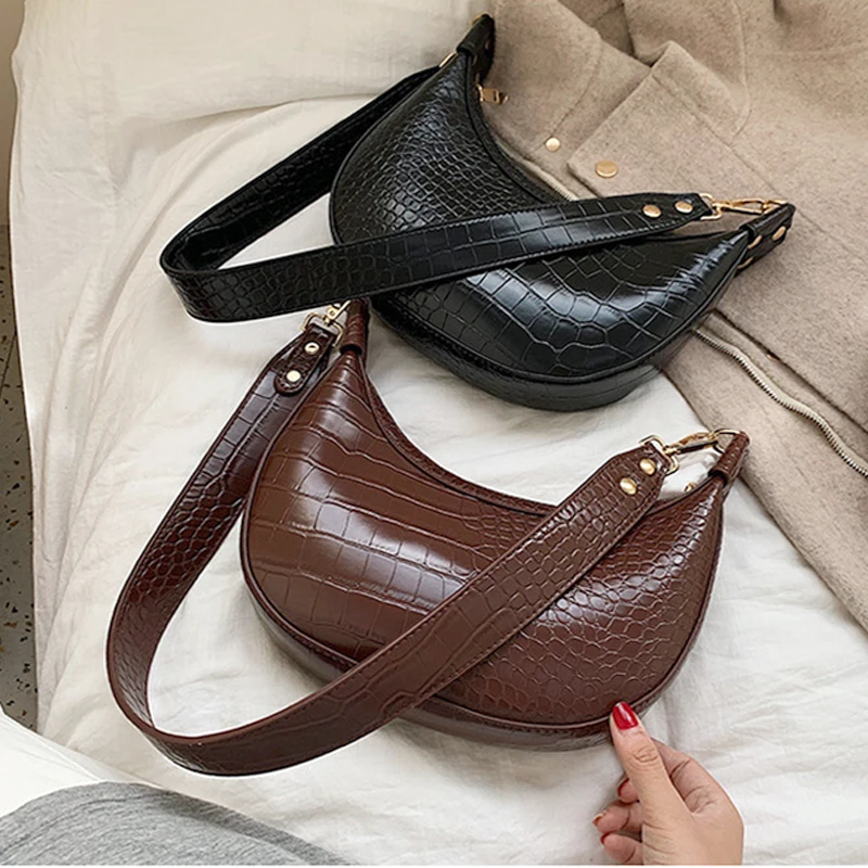 

Сумка на плечо с крокодиловым узором, Роскошный дизайнерский мессенджер из искусственной кожи в стиле ретро, женская сумочка на молнии для ...