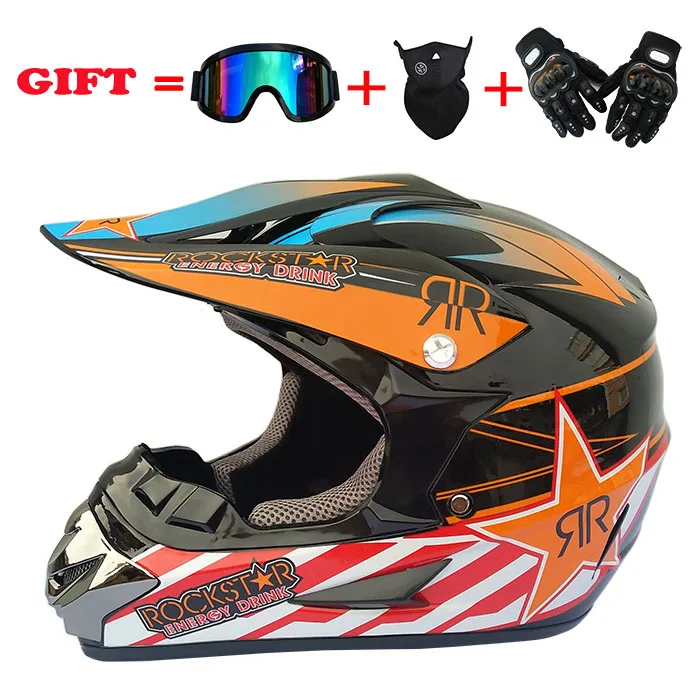 

Super Cool Full Face Motocross Dirt Bike Motorcycle Helmets Downhill Bicycle Engine Cafe Racer ATV Helmets 3 Gifts Dot Approved