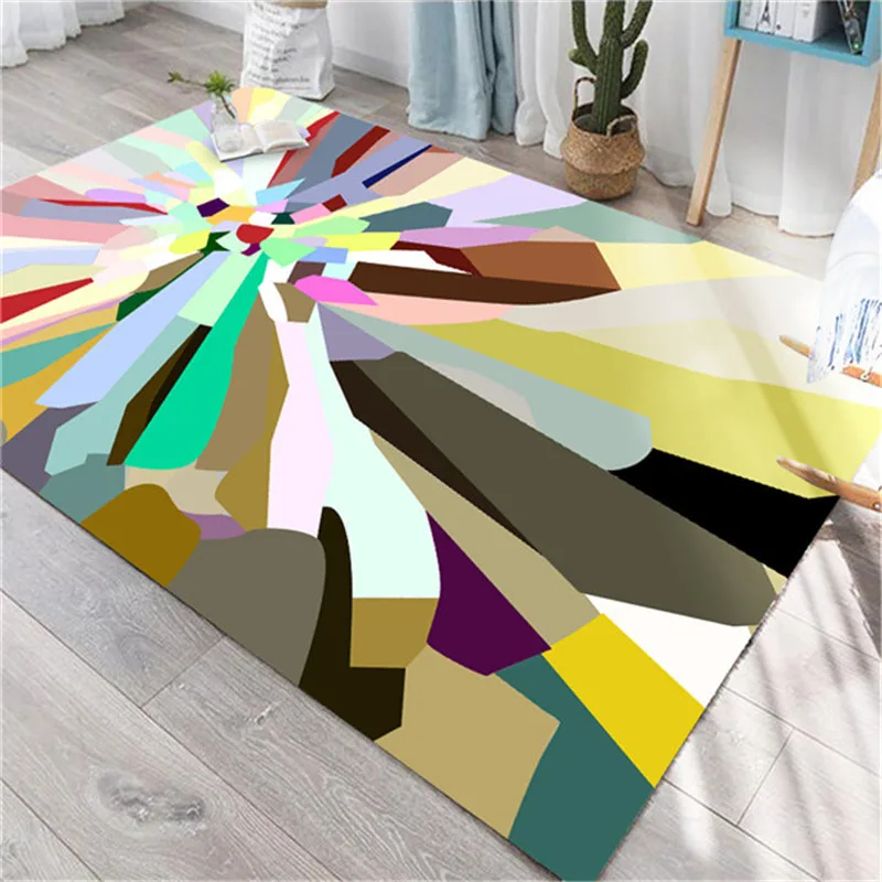 Simple Modern Living Room Floor Mat Carpet Bedroom Rug Abstract Ink Black Gray Kitchen Door CF | Дом и сад