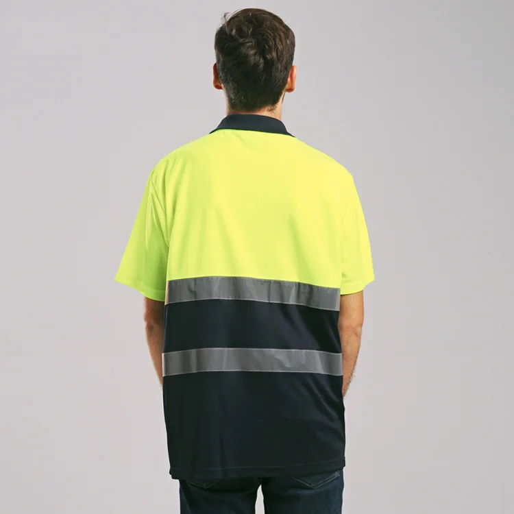 Hi Vis Рабочая безопасная футболка для спецодежды отражающая рубашка безопасности