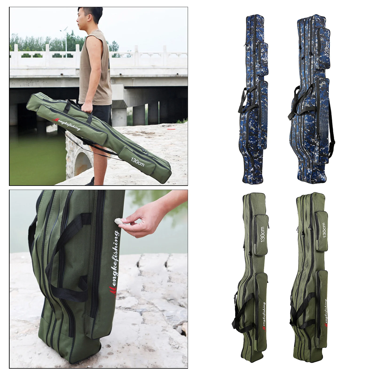 Сумка для удочки сумка переноски хранения 110 см/120 см/130 см/150 см 2/3 слоя большая