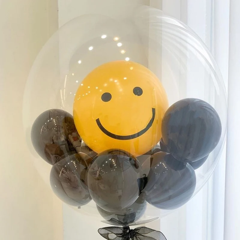 Воздушные шары со смайликами в виде маргариток 36 дюймов набор прозрачных шариков