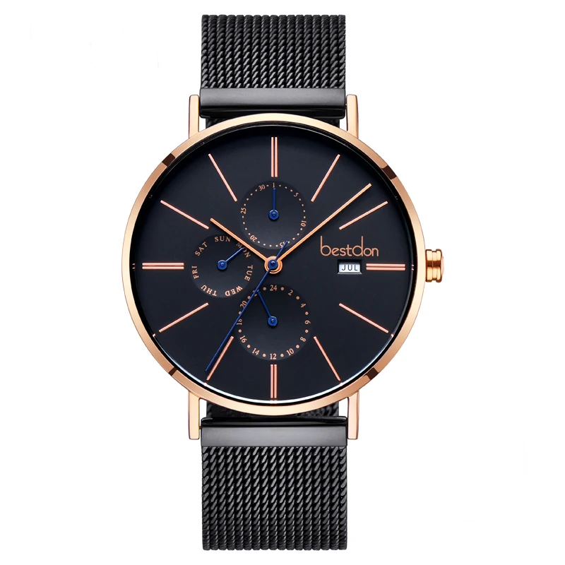 

Bestdon Luxury Men's Wrist Watches Imported Quartz Waterproof Slim Month Stainless Steel Top Brand Mans Watch Relogio Masculino