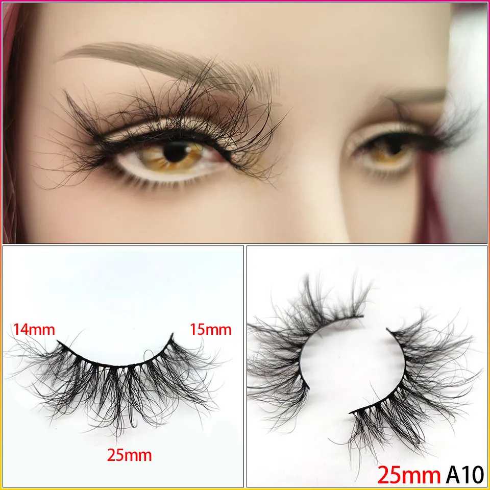 

25mm Fully Eyelashes Mink Lashes 3D 5D Style 100% Mink Fur Cruelty free Handmade False Eyelashes make up wholesale drop shipping
