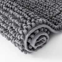 simple grey flocking bath mat home decoration door mat non slip absorbent bathroom doormat super soft fiber bath rug