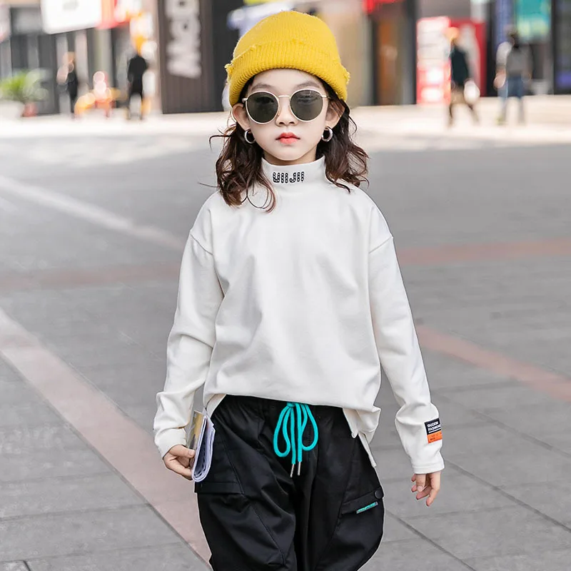 

Girls T-shirt thick bottoming shirt for fall/winter t-shirt children's winter thick tops tee clothing clothes long sleeves