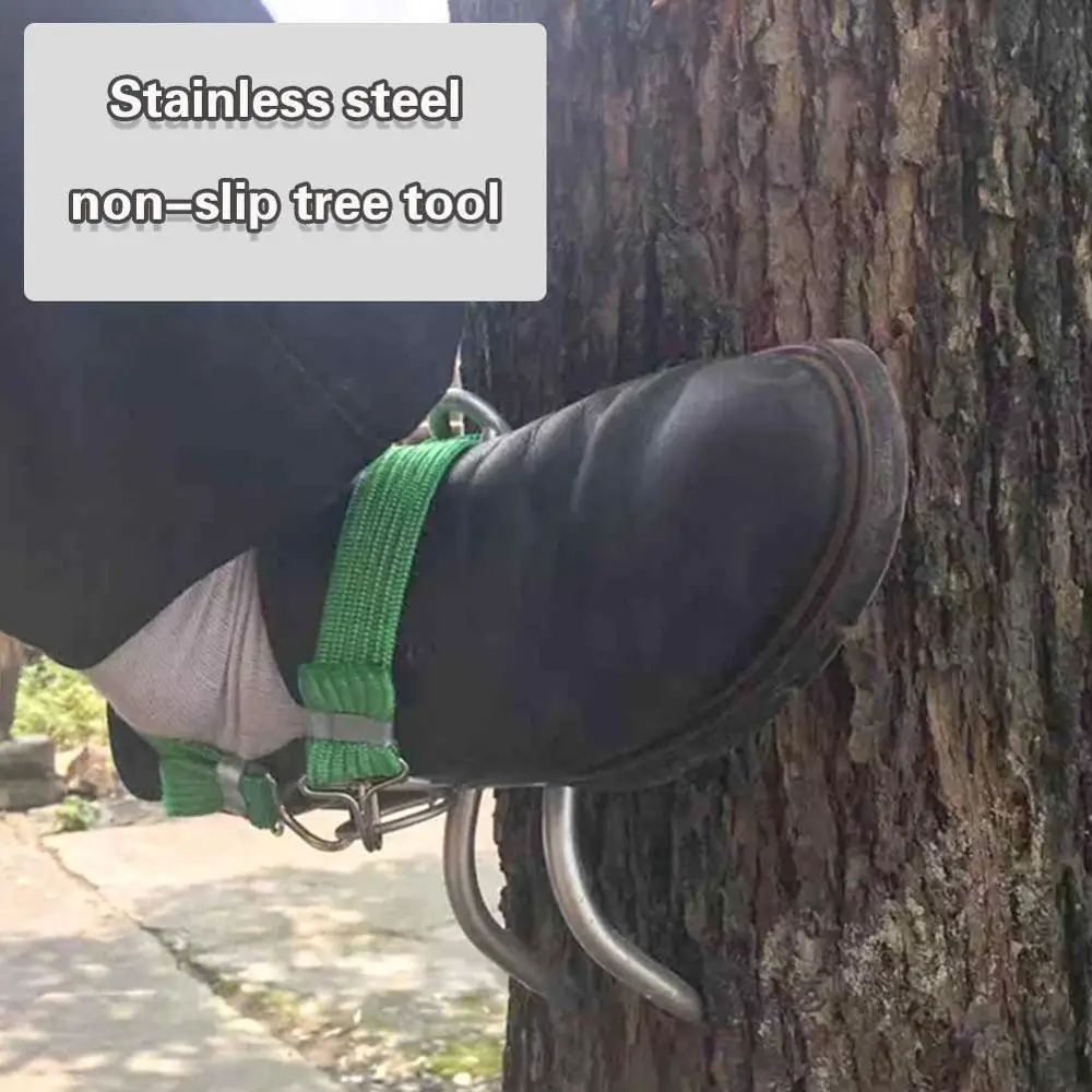

1 Set Tree Climbing Tool Pole Climbing Spikes For Hunting Fruit Picking Tree Observation Climbing Simple Use Steel Shoes O0O9