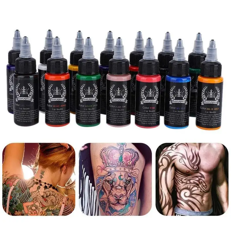 Набор чернил для татуировки 14 цветов 30 мл/бутылка татуировка и боди-арт