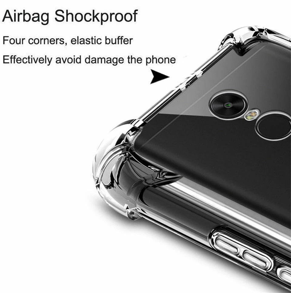 Ultrathin Shockproof Soft TPU Silicone Clear Cases Phone Transparent Cover Skin Coque Fundas for xiaomi Redmi 5 Plus Note 4 4X | Мобильные