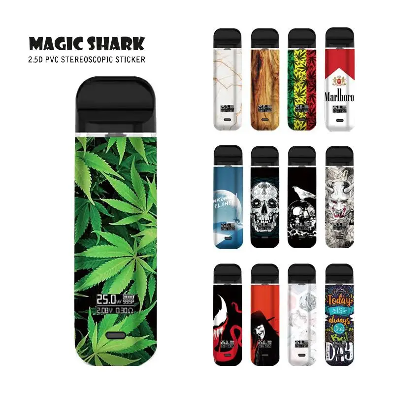 Ультратонкая наклейка из ПВХ 2 5D с принтом в виде листьев дьявола черепа и камня