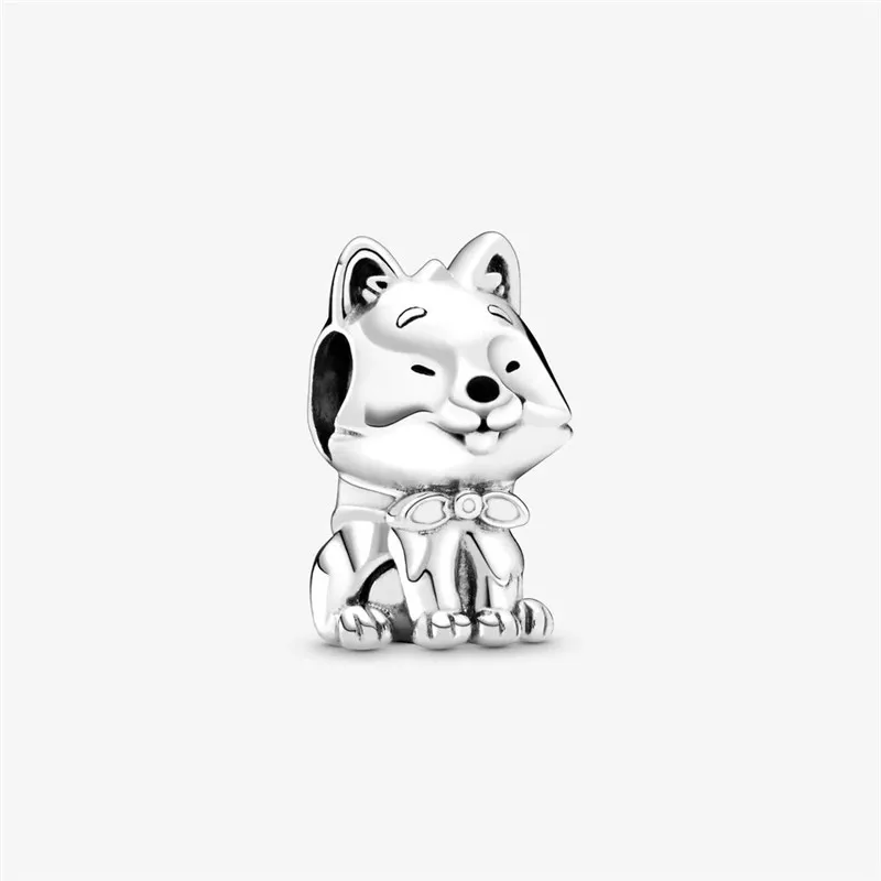 

Real 925 Sterling Silver Japanese Akita Inu Dog Animal Charm Beads Fit Original Pandora Bracelets Bangle Jewelry Making Gift