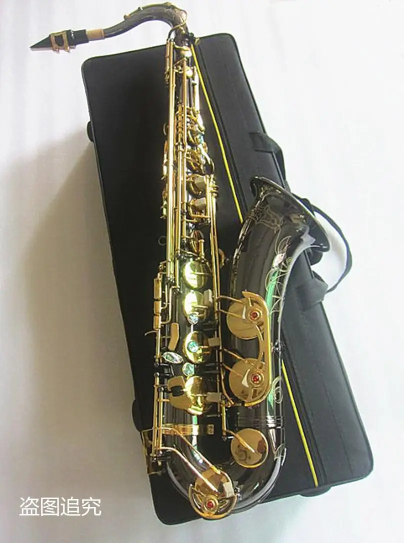 

New Tenor Saxophone High Quality Sax B Flat Tenor Saxophone Abalone Slices Playing Professionally Paragraph Music Black Sax Free