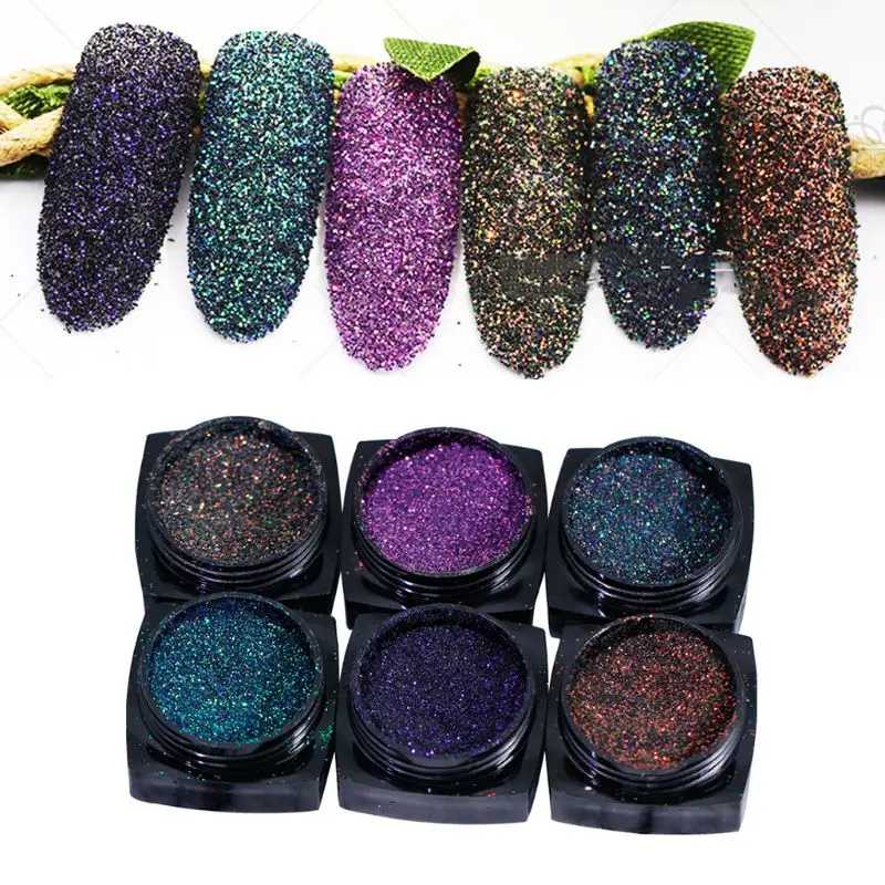 6 шт./партия маникюрный дизайн ногтей DIY Кристалл эпоксидная смола яркий Градиент