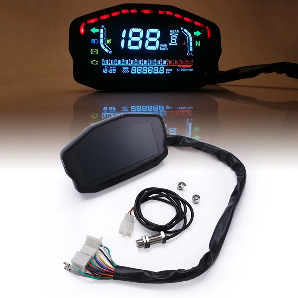 

For 2/4 Cylinders Motorcycle Universal LED LCD Speedometer Digital Backlight Odometer For BMW Honda Ducati Kawasaki Yamaha 5