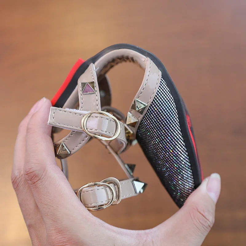 

Girls Sandals 2021 Summer Kids Princess Sandals For Medium Big Girl Children's Gladiator Roman Sandals Rivets T-strap Classic