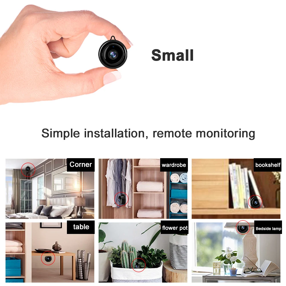 

EU US UK AU Wireless Mini IP Camera 1080P HD IR Night Vision Micro Camera Home surveillance WiFi Baby Monitor Camera