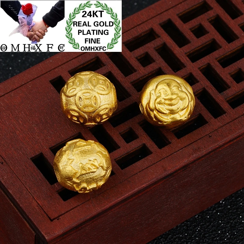 

OMHXFC Wholesale PN362 European Fashion Hot Fine Woman Girl Party Birthday Wedding Gift Word Coin Bead 24KT Gold Pendant Charm