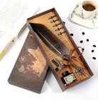 Перьевая ручка в стиле ретро, набор винтажных каллиграфических ручек с чернилами для письма, креативные Канцтовары, карандаши, школьные и офисные принадлежности, Новинка