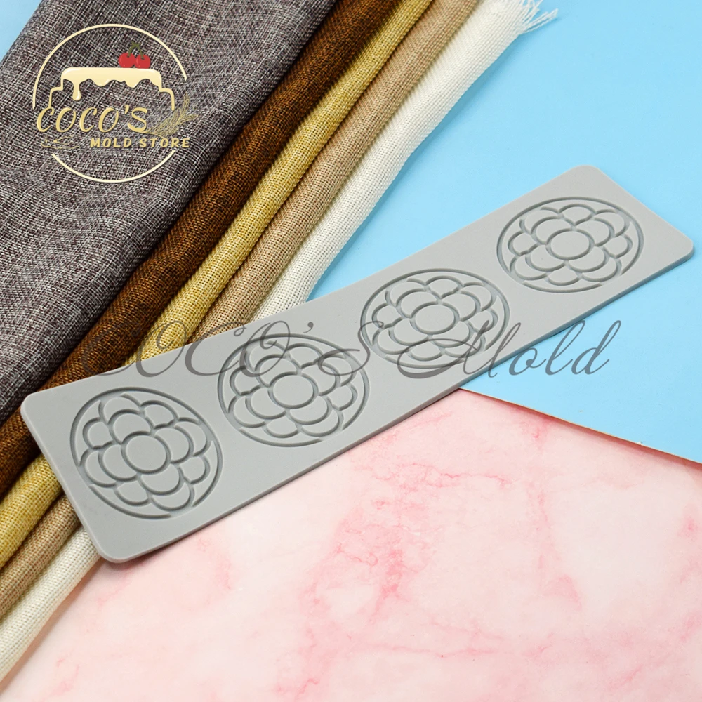 Новое поступление круглые лепестки дизайнерский силиконовый коврик для торта