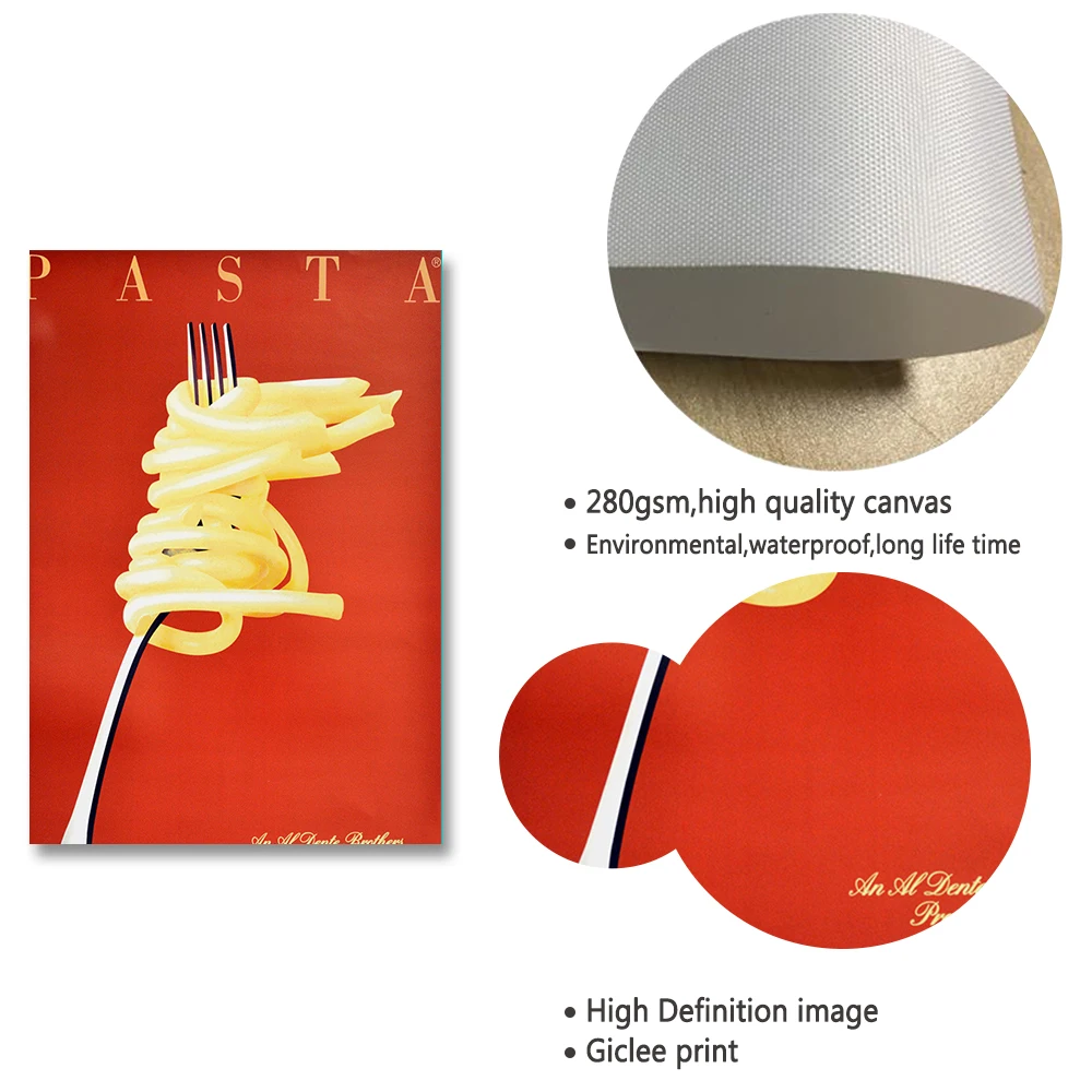 Винтажная итальянская паста Ретро еда и напитки Италия кафе ресторан печать