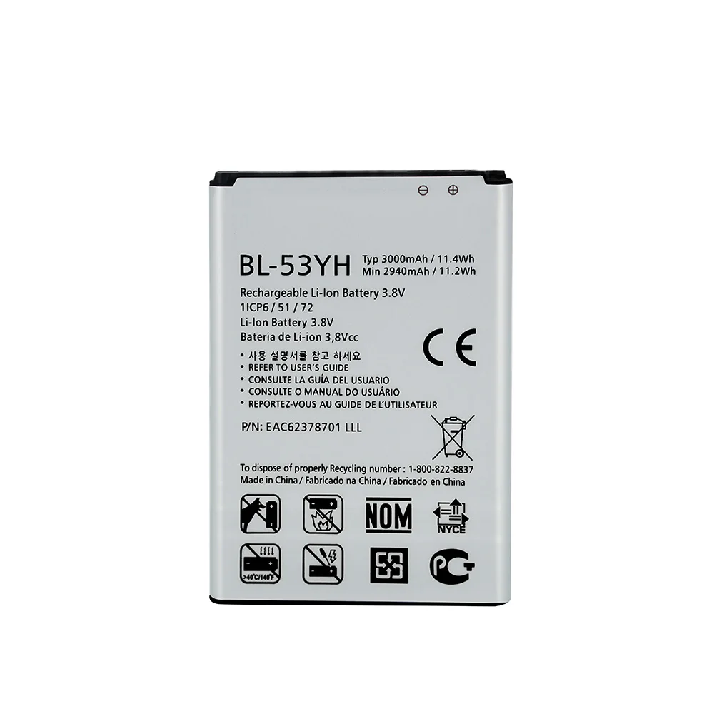 OHD оригинальная замена BL 53YH 3000 мАч аккумулятор телефона для LG Optimus G3 D830 D850 D851 D855 LS990