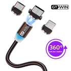 Магнитный кабель GTWIN, 3 м, Micro usb Тип C, быстрая зарядка, Micro usb Тип C, Магнитный зарядный кабель для iphone 11, android, Xiaomi, usb-кабель